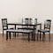 Baxton Studio Gustavo Grey Upholstered and Brown Finished Wood 6-Piece Dining Set 170-9402-10915-10519 - alternate 10